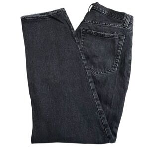 Abercrombie & Fitch Womens 6 Short The Dad High Rise Faded Black Distressed Jean
